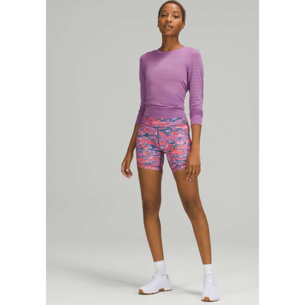 lululemon athletica Pink and Blue Camo Bike Shorts